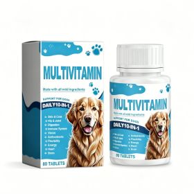 Dog Multivitamin Tablets, Daily Nutritional Supplement For Dogs, Supports Skin Coat, Joint, Digestion, Immune & Vision Health, 80 Chewable Tablet (Option: 1box)