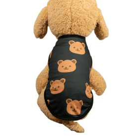 Pet Clothes; Summer New Pet Dog Clothes Thin Vest Bird's Eye Printing; Pet Clothes For Dogs And Cats (Color: black, size: XXL)